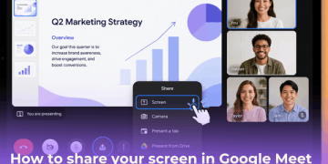 share your screen in Google Meet on iPad