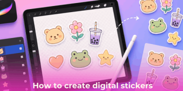 create digital stickers on Procreate