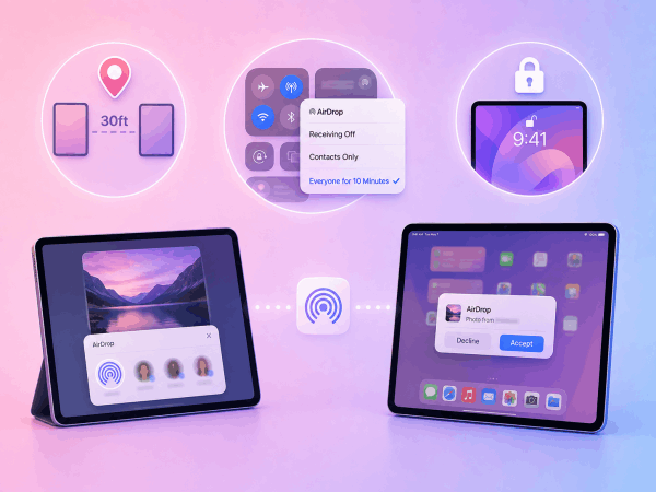 Check basic AirDrop visibility and range Check basic AirDrop visibility and range
