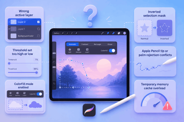 Why is your Procreate selection tool not working or glitching? Why is your Procreate selection tool not working or glitching?