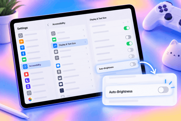 Turn off Auto-brightness in Accessibility Turn off Auto-brightness in Accessibility