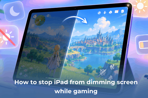 iPad dimming screen while gaming